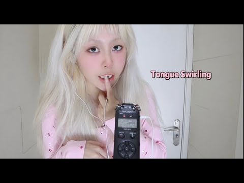 ASMR Tongue piercing swirling VS without piercing
