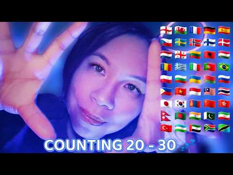 ASMR Counting from 20 to 30 in Different Languages - Hypnotic Hand Movements & Layered Mouth Sounds