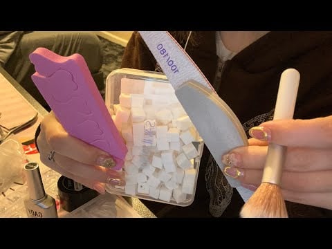 asmr with my nail materials 💅