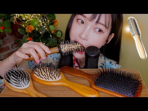 ASMR EDIBLE *ROLL* HAIR BRUSH EATING CRUNCHY&CRISPY 롤빗 추가 먹방 食用ヘアブラシ 食用毛刷