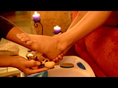 ASMR Foot massage with soft sounds for relaxation & sleep [no talking]