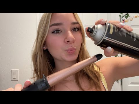 asmr doing your hair for a special event (super detailed, finishing touches) 🎀