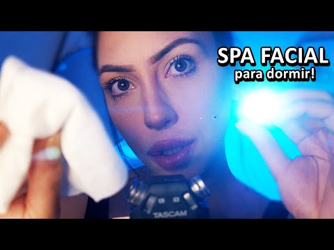 ASMR: SPA FACIAL RELAXANTE (massagem facial para ALIVIAR a TENSÃO)