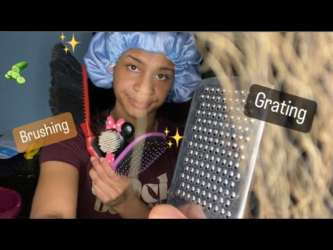 ASMR - Brushing Your Hair & Grating Your Scalp (Linda)