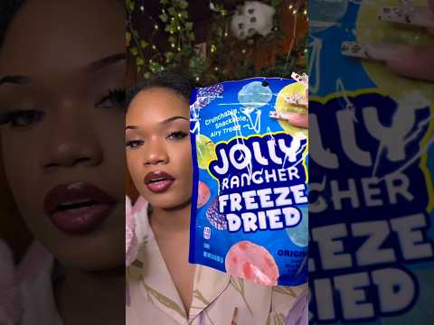 Trying Freeze Dried Jolly Rancher 😳❓️ #shorts #mukbang #asmrsounds #food