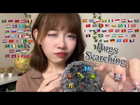 ASMR Bugs Searching & Naming in 70+ Different Languages (mic scratching 2 hours for sleep)