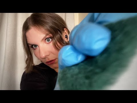 ASMR Roleplay - Strange Girl Kidnaps and Cleans You (gloves/sponge/water)