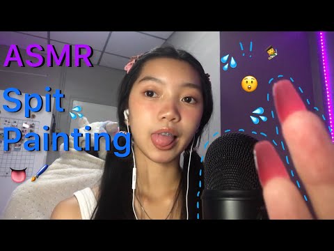 ASMR|Spit Painting💦👄👩‍🎨(P.2)~asmr elle~