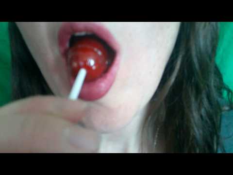asmr blue lollipop and mouth sounds