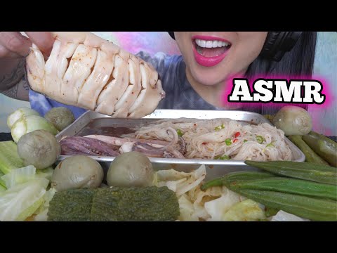 ASMR SPICY CUTTLE FISH + BOILED VEGGIES (EATING SOUNDS) NO TALKING | SAS-ASMR