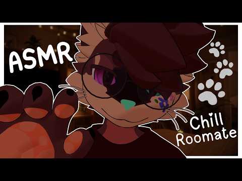 [Furry ASMR] Kitty Roommate helps YOU get some sleep :3 [Sleep-aid] [Soft-spoken] [Visual movements]