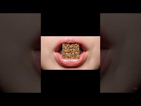 ASMR AI | The Forbidden Snack: Eating Strange Cubes Up Close  #asmr #relaxing #lips