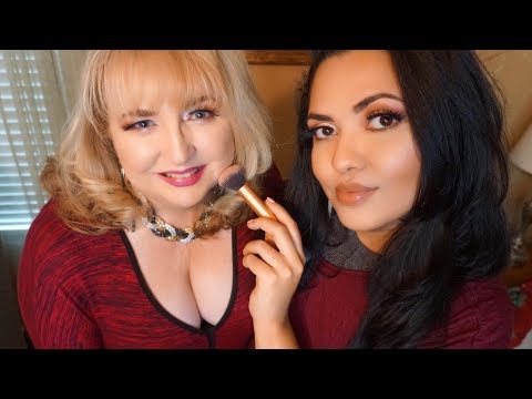 ASMR Doing my Friend's Makeup | Soft Speaking Glam Makeup Mature Skin Rain Sounds