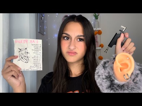 ASMR| WORST reviewed piercer pierces your ear with a piercing GUN?!