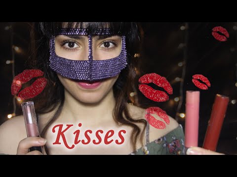 ASMR KISSING SOUNDS and MOUTH SOUNDS 💋 LIPGLOSS & LIPSTICK APPLICATION + Tongue Clicking ✨NO TALKING