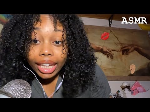 ASMR| Gum Chewing & Nail Tapping💅🏽 + Hand tracing Whisper Sounds✨💋