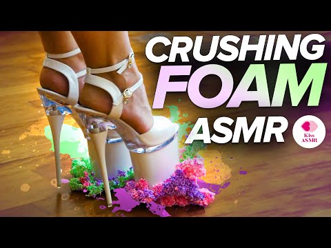 ASMR | Crushing Foam with High Heels (No Talking) 4K