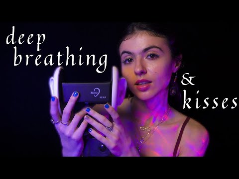 ASMR Kissing Your Ears w\ Deep Breathing and Repetitive Words