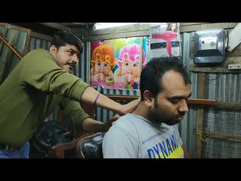 Unique massage therapy by Indian barber | Super relaxing massage with neck cracking asmr