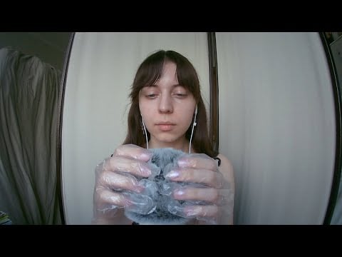 ASMR| Fluffy mic scratching with gloves| Скретчинг ветрозащиты в перчатках
