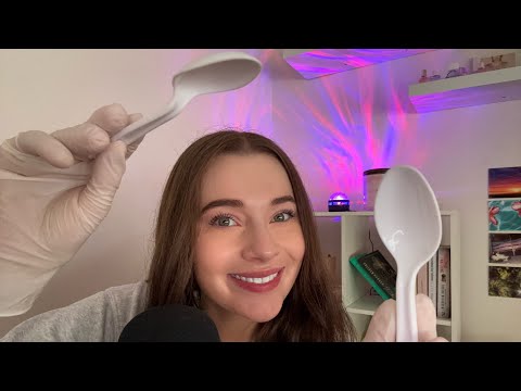 ASMR Rubber Gloves & Plastic Spoons on Mic | Crinkling Sounds & Tingles for Sleep & Relaxation 🥄