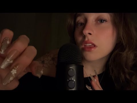 ASMR for people who LOVE mouth sounds and clicky whispers + mic scratching combo