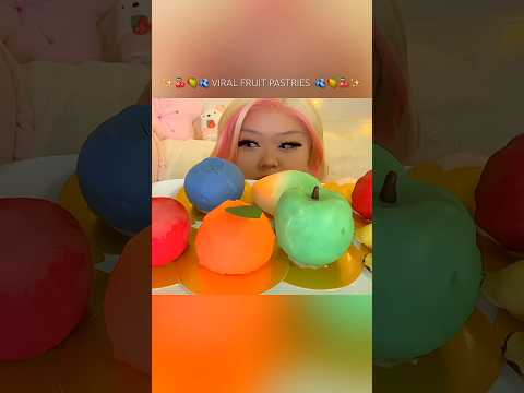 ✨🍒 VIRAL FRUIT PASTRIES 🫐✨ #asmr #mukbang #eatingsounds