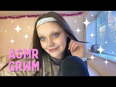 ASMR | GRWM + whispered rambles & tapping