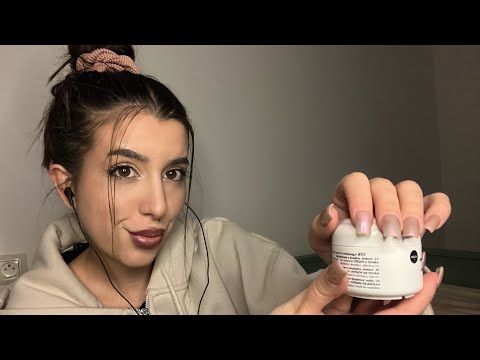 ASMR - osobní péče před tím, než jdeš spát. Masáž obličeje, night skincare, česání vlasů 💆🏻‍♀️🧴