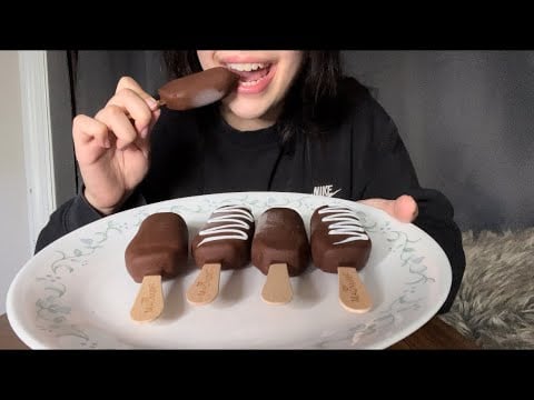 MINI MAGNUM ICE CREAM ASMR *CRUNCHY EATING SOUNDS*