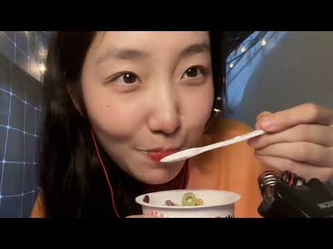 Eating yogurt with sound control ASMR #Sound Control for Sleep #Chewing Sounds #Stress Relief