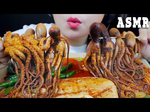 ASMR COOKING OCTOPUS STEW WITH KIMCHI CHEWY CRUNCHY EATING SOUNDS | LINH-ASMR