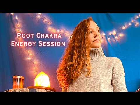 MY FIRST ASMR Root Chakra Balancing Energy Session - Smoke Cleanse, Singing Bowl, Crystals, Mantras