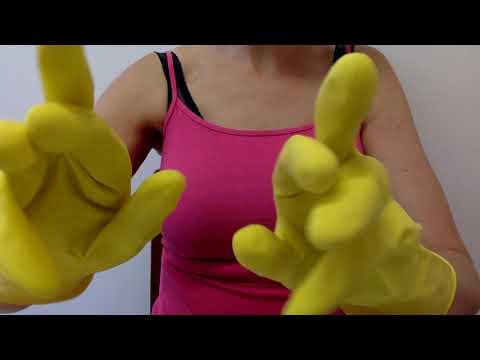 ASMR Mummy Flickery Fingers with Yellow Rubber Dishwashing Gloves