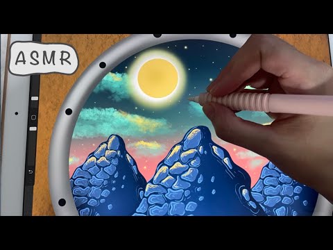 ASMR - Painting in Procreate - Close Whispering - iPad Writing Sounds