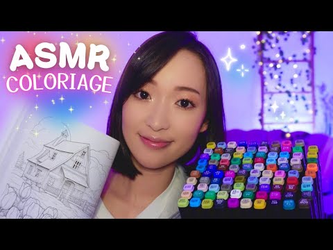 ASMR Coloriage 🖍️  bruits de feutres, chuchotements... Trop satisfaisant 😍✍🏻