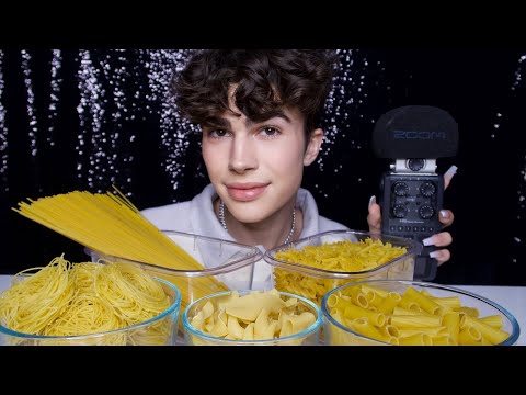 ASMR- Raw Pasta Mukbang 🍝