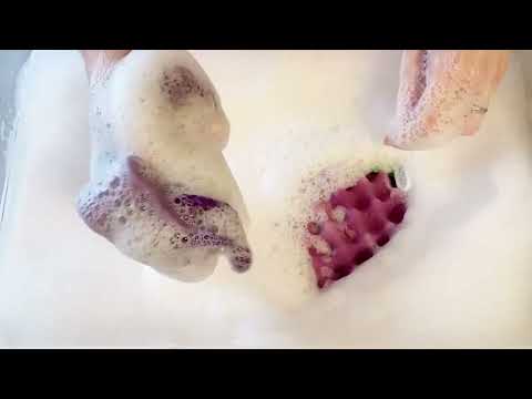 soapy sponge squeezing asmr