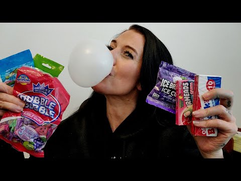 ASMR- Gum Chewing, Bubble Blowing, Mini Gum Haul 🫧