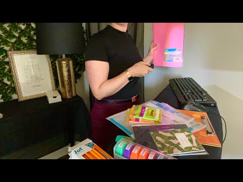 ASMR Office Supply Store Role Play (plastic crinkles, scanner, typing, writing)