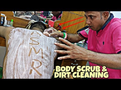 Asim barber Back body scrub & Dirt cleaning asmr | Loud neck cracking
