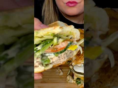 HUGE TUNA SUBWAY FOOTLONG #asmr #subway #food #shorts