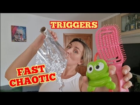 ASMR FAST AGGRESSIVE SUPER CHAOTIC TRIGGERS! Mouth Sounds, Scratching + More #asmr ~#lofi #fast