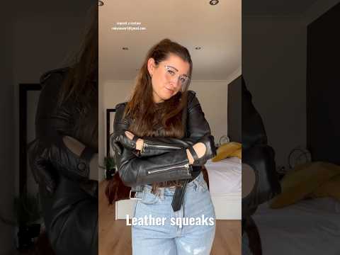 Leather gloves & jacket squeaks #leatherjacket #leathergloves #squeakysound