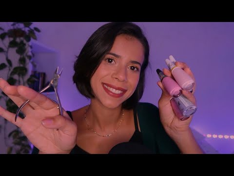 ASMR | SPA DAS MÃOS  E MANICURE | Sons de massagem, creme, sussurros