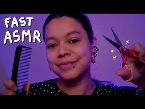 FAST ASMR ⚡Coupe et coiffure 💇🏽 (soft spoken)