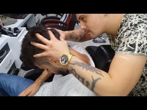 ASMR TURKISH BARBER MASSAGE (Razor Haircut, Head Massage, Shoulder Massage, Hair Wash)#54