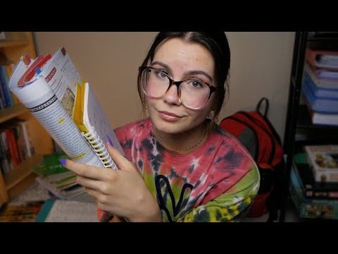 ASMR PO POLSKU | koleżanka z ławki uczy Cię do sprawdzianu | szept, żucie gumy, "skup się"| roleplay