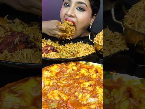 ASMR Eating Spicy Mutton Fat Curry,Chicken Poori Masala,Kashmiri Egg Curry,Rice ASMR Eating Mukbang