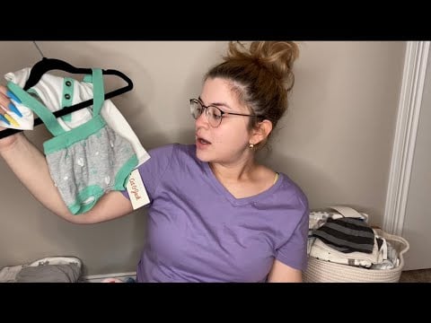 ASMR baby clothes haul ( fabric scratching, mic scratching, tapping)